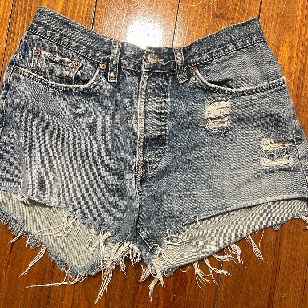 Levi’s 501 Cut Off Denim Shorts Size 28 Button FlyFrayed (Originally 32x32)
